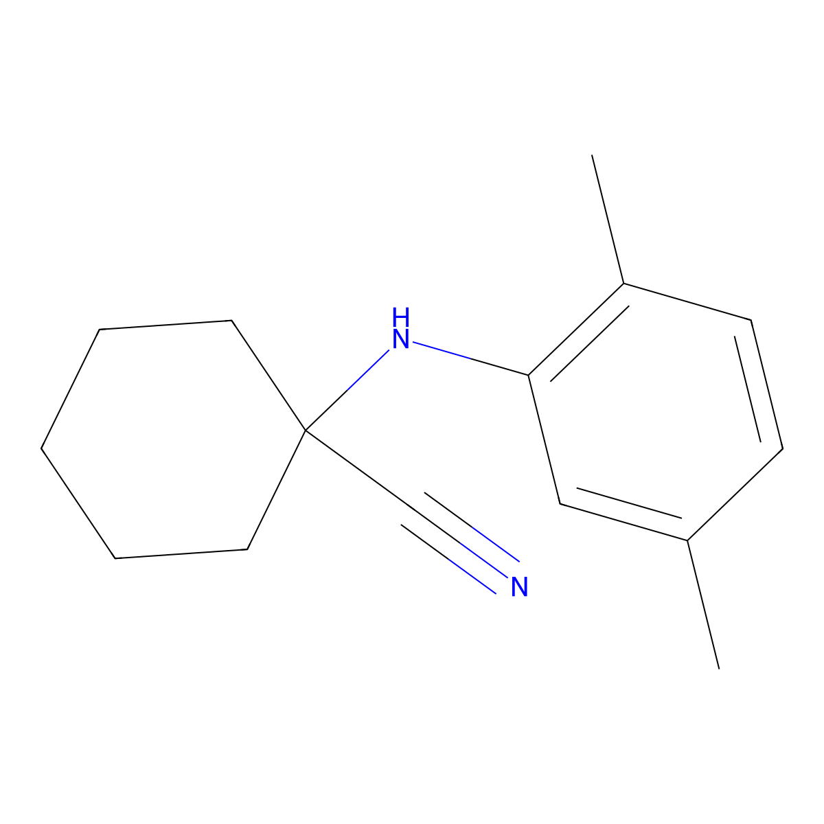 1-((2,5-Dimethylphenyl)amino)cyclohexanecarbonitrile molecular structure, CAS 391890-09-8