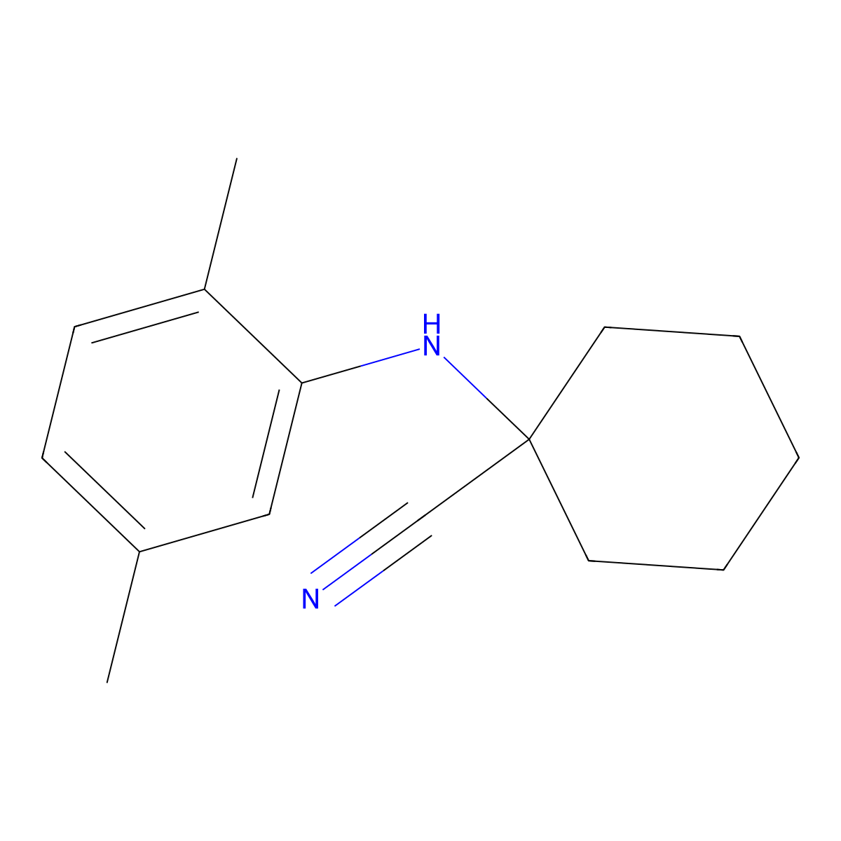 1-((2,5-Dimethylphenyl)amino)cyclohexanecarbonitrile molecular structure, CAS 391890-09-8