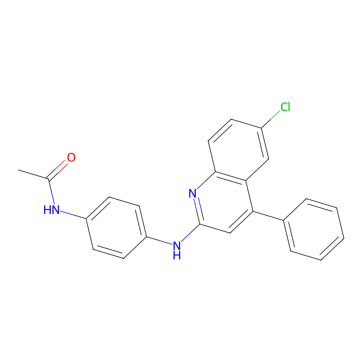 N-{4-[(6-chloro-4-phenylquinolin-2-yl)amino]phenyl}acetamide molecular structure, CAS 391890-43-0