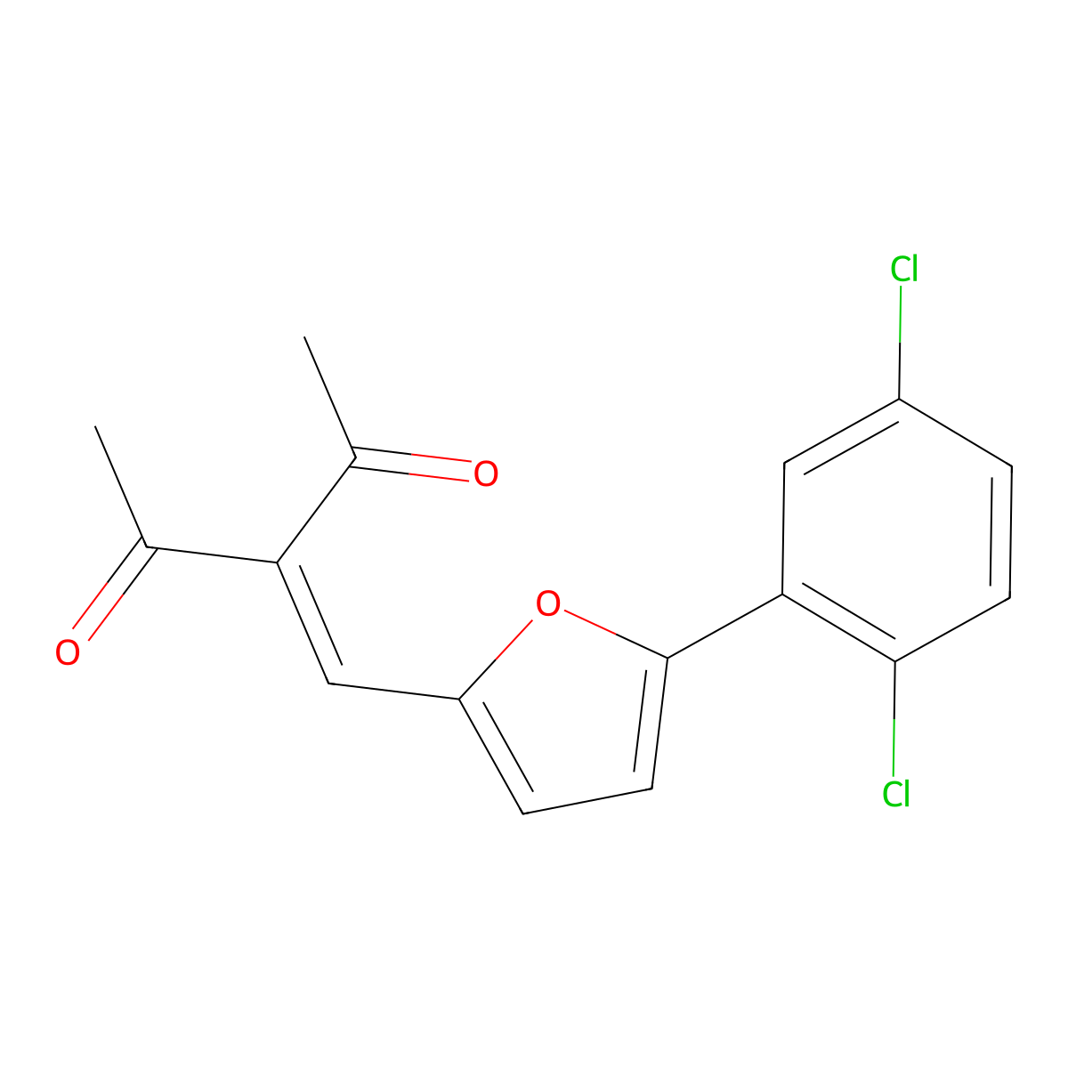 3-((5-(2,5-Dichlorophenyl)furan-2-yl)methylene)pentane-2,4-dione molecular structure, CAS 391890-64-5