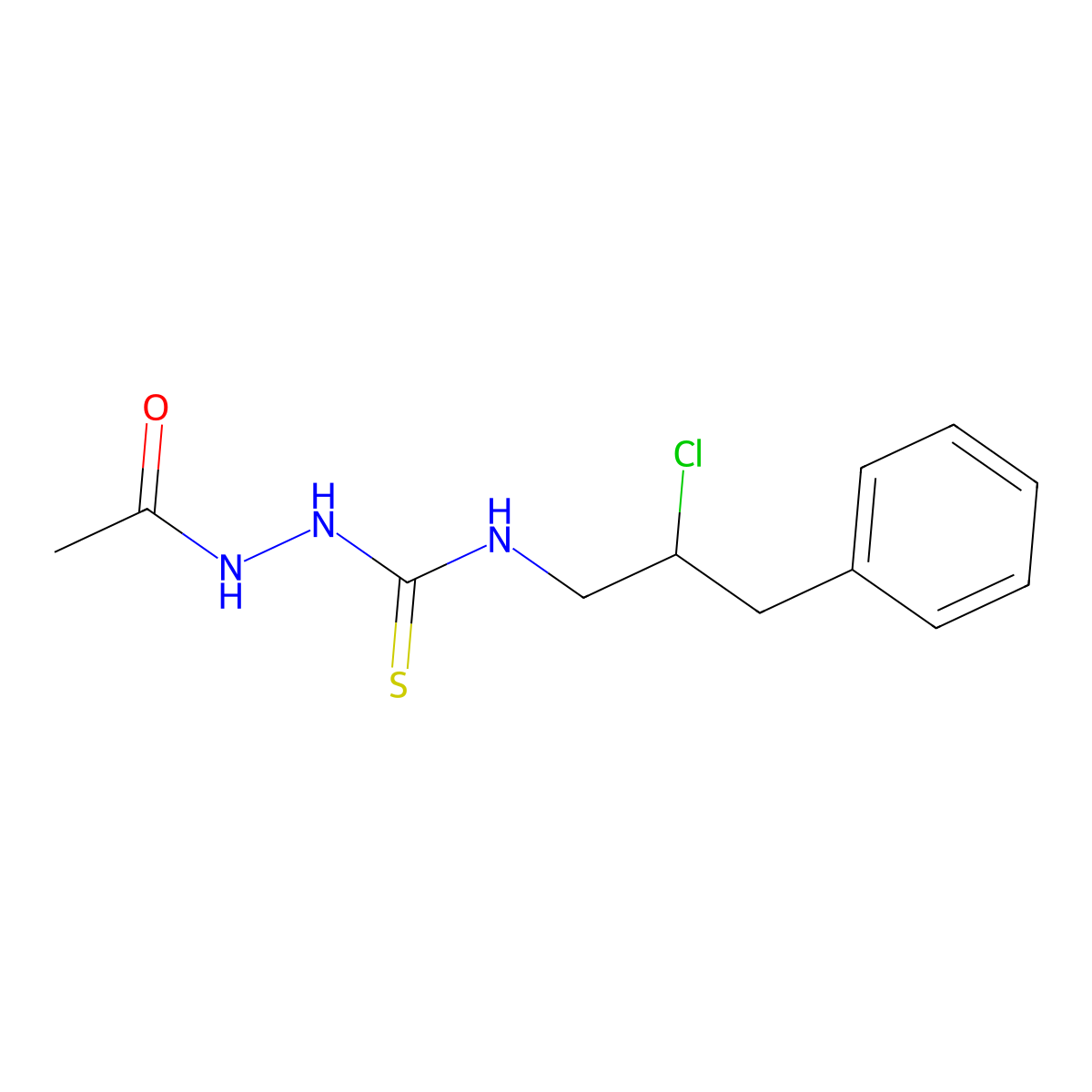 1-Acetamido-3-(2-chloro-3-phenylpropyl)thiourea molecular structure, CAS 391890-98-5