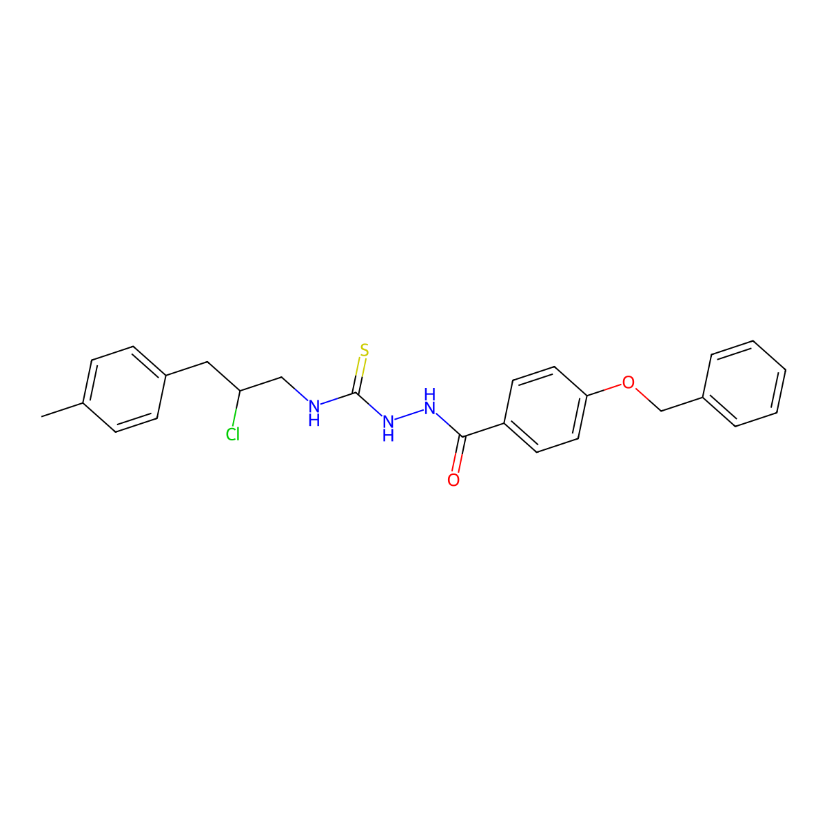 1-[2-Chloro-3-(4-methylphenyl)propyl]-3-[(4-phenylmethoxybenzoyl)amino]thiourea molecular structure, CAS 391891-43-3