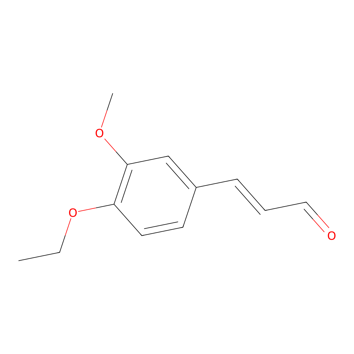 (2E)-3-(4-ethoxy-3-methoxyphenyl)prop-2-enal molecular structure, CAS 391895-46-8