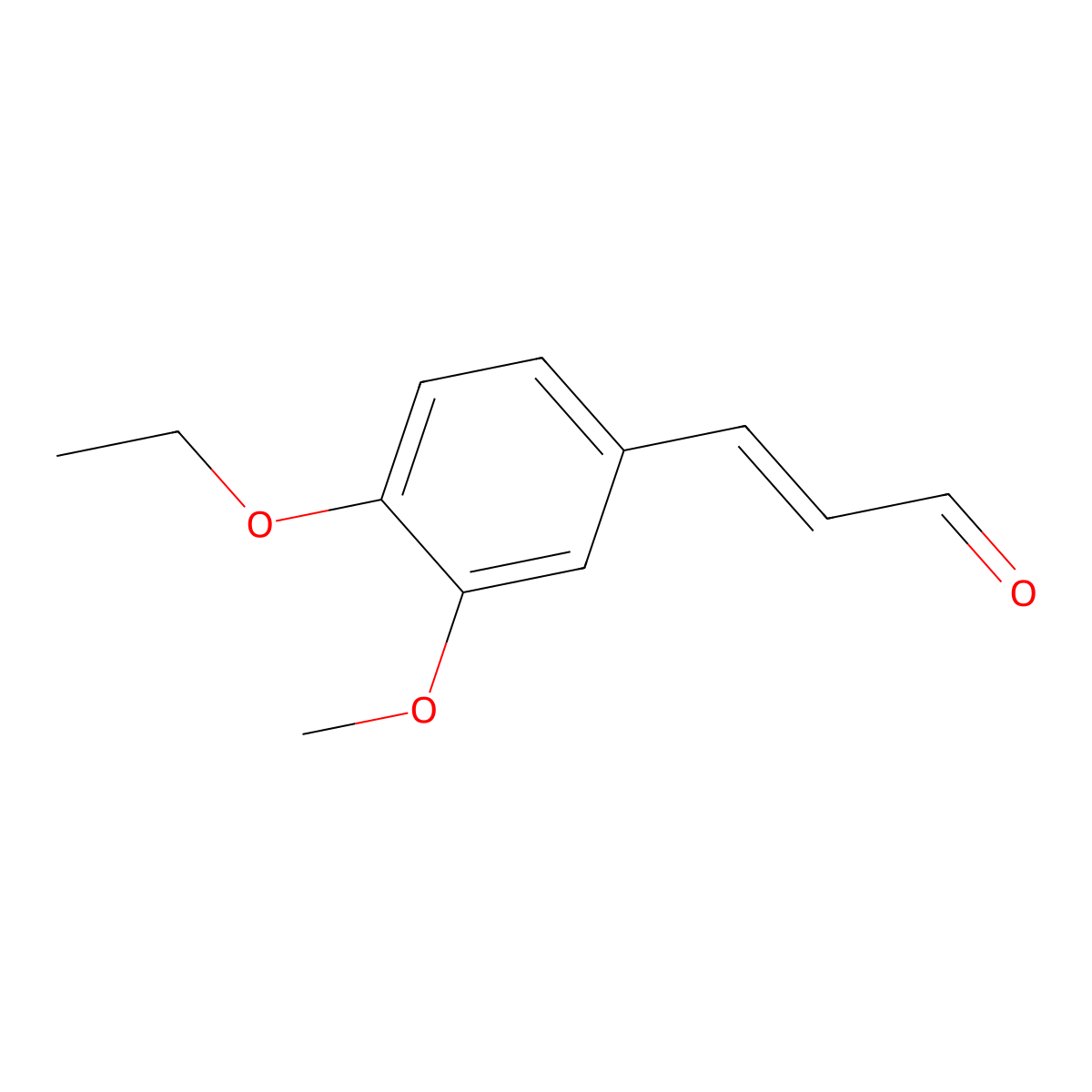 (2E)-3-(4-ethoxy-3-methoxyphenyl)prop-2-enal molecular structure, CAS 391895-46-8