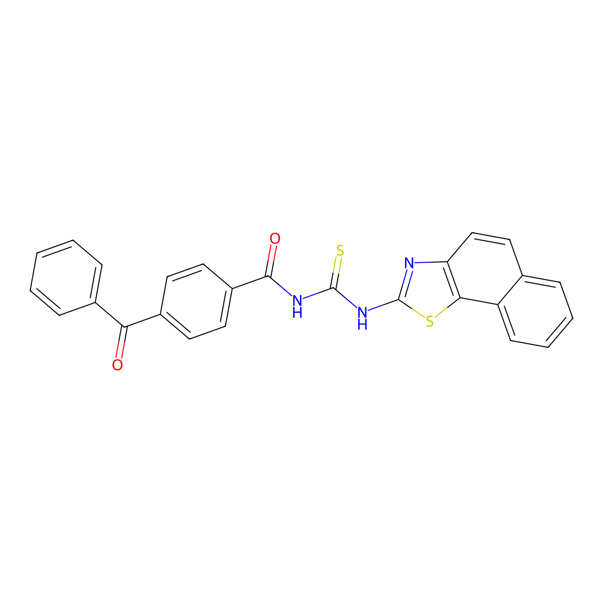 4-benzoyl-N-(naphtho[2,1-d]thiazol-2-ylcarbamothioyl)benzamide molecular structure, CAS 391896-45-0
