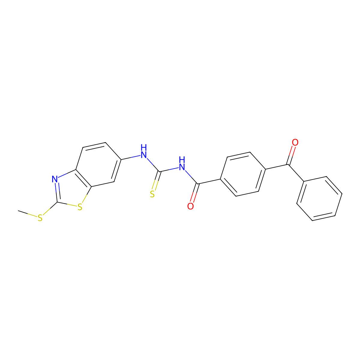 4-benzoyl-N-((2-(methylthio)benzo[d]thiazol-6-yl)carbamothioyl)benzamide molecular structure, CAS 391896-46-1