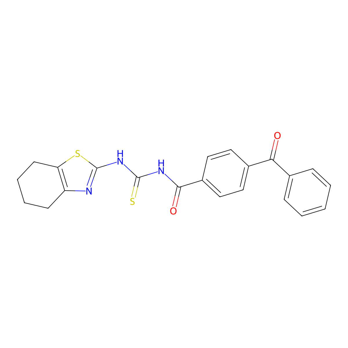 4-benzoyl-N-((4,5,6,7-tetrahydrobenzo[d]thiazol-2-yl)carbamothioyl)benzamide molecular structure, CAS 391896-47-2