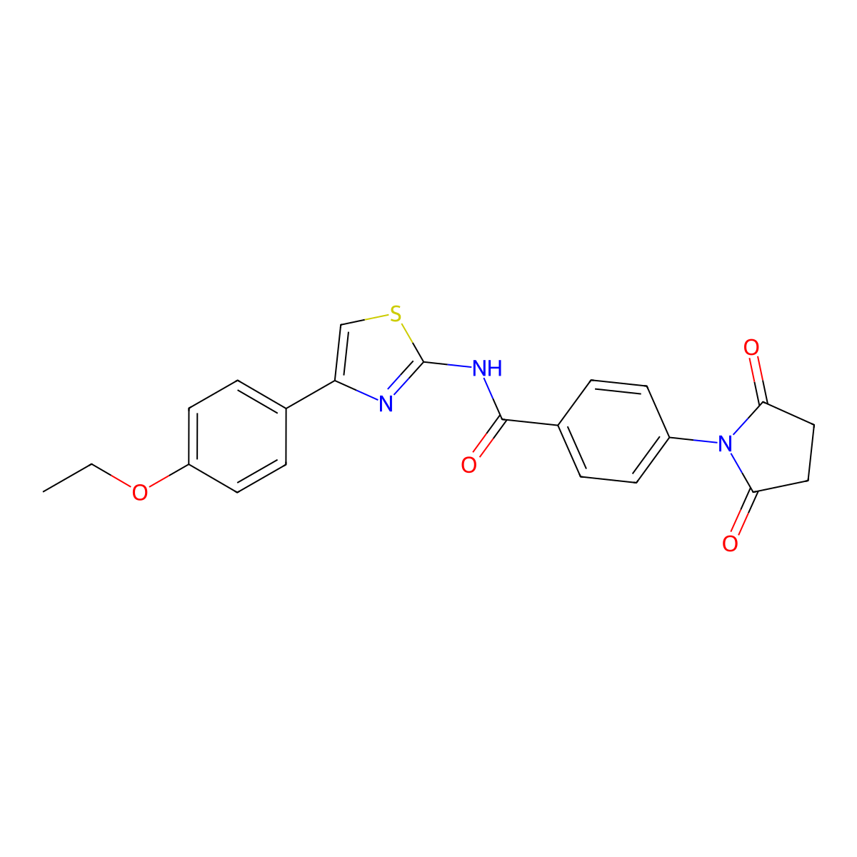 4-(2,5-dioxopyrrolidin-1-yl)-N-[4-(4-ethoxyphenyl)-1,3-thiazol-2-yl]benzamide molecular structure, CAS 391896-60-9
