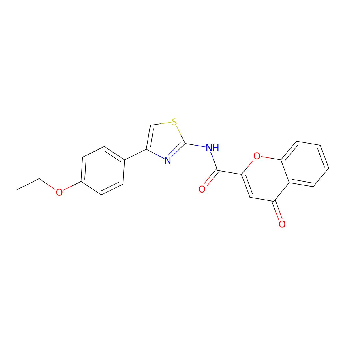 N-(4-(4-ethoxyphenyl)thiazol-2-yl)-4-oxo-4H-chromene-2-carboxamide molecular structure, CAS 391896-62-1