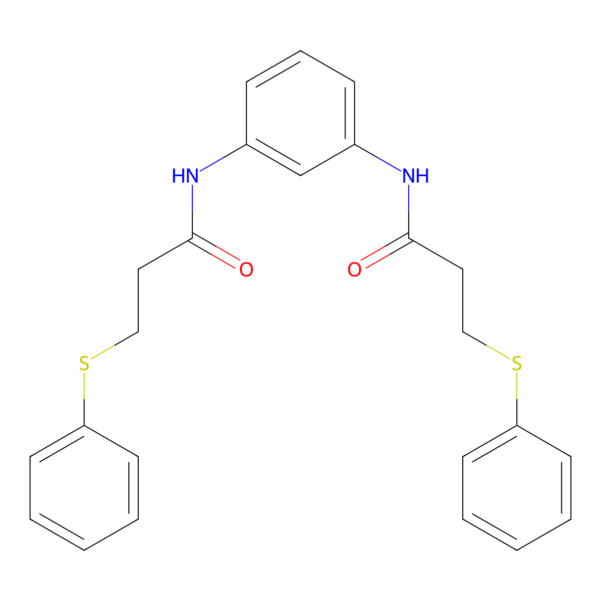 3-phenylsulfanyl-N-[3-(3-phenylsulfanylpropanoylamino)phenyl]propanamide molecular structure, CAS 391896-69-8