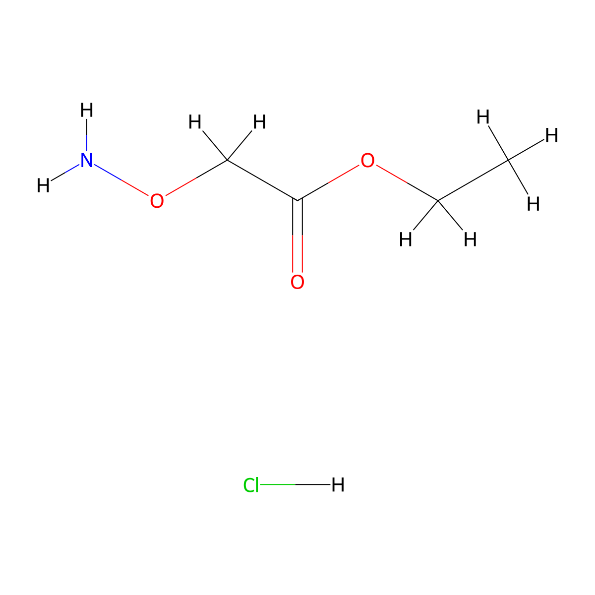 Ethyl aminoxyacetate hydrochloride molecular structure, CAS 3919-73-1