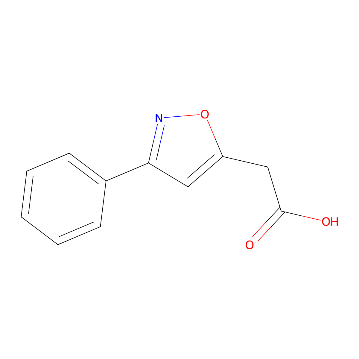2-(3-phenyl-1,2-oxazol-5-yl)acetic Acid molecular structure, CAS 3919-84-4