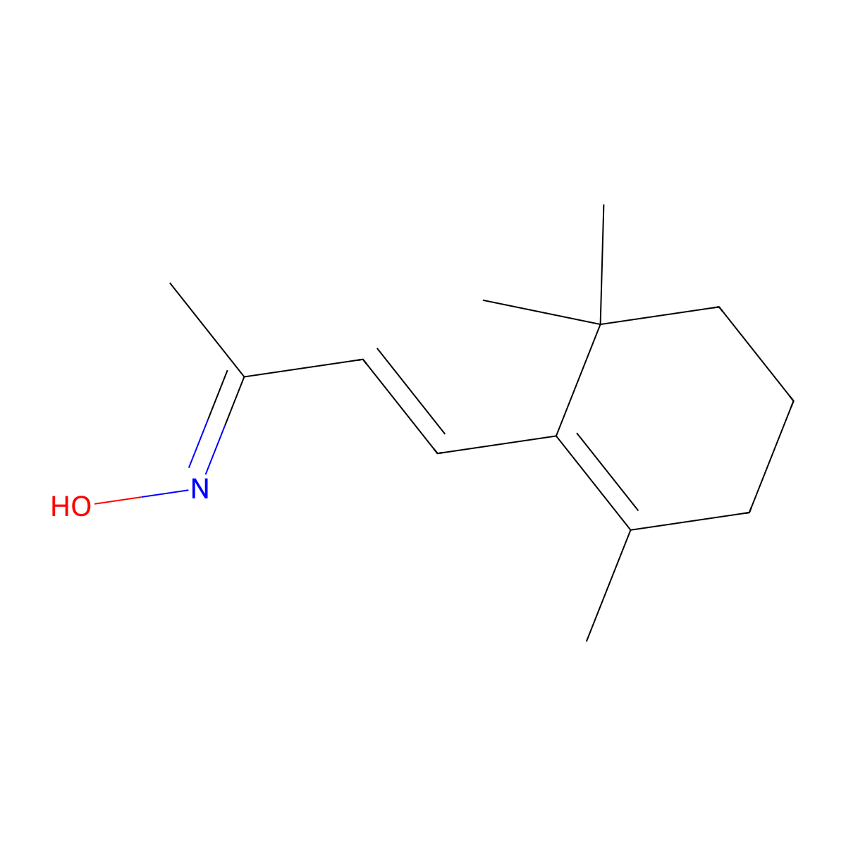 beta-Ionone oxime molecular structure, CAS 39190-05-1