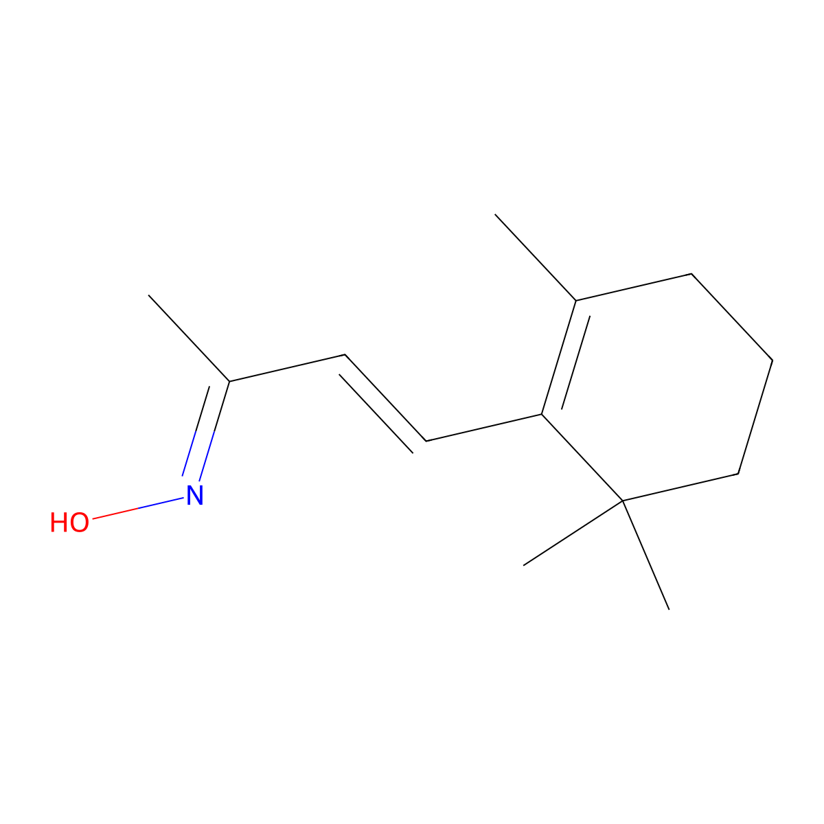beta-Ionone oxime molecular structure, CAS 39190-05-1