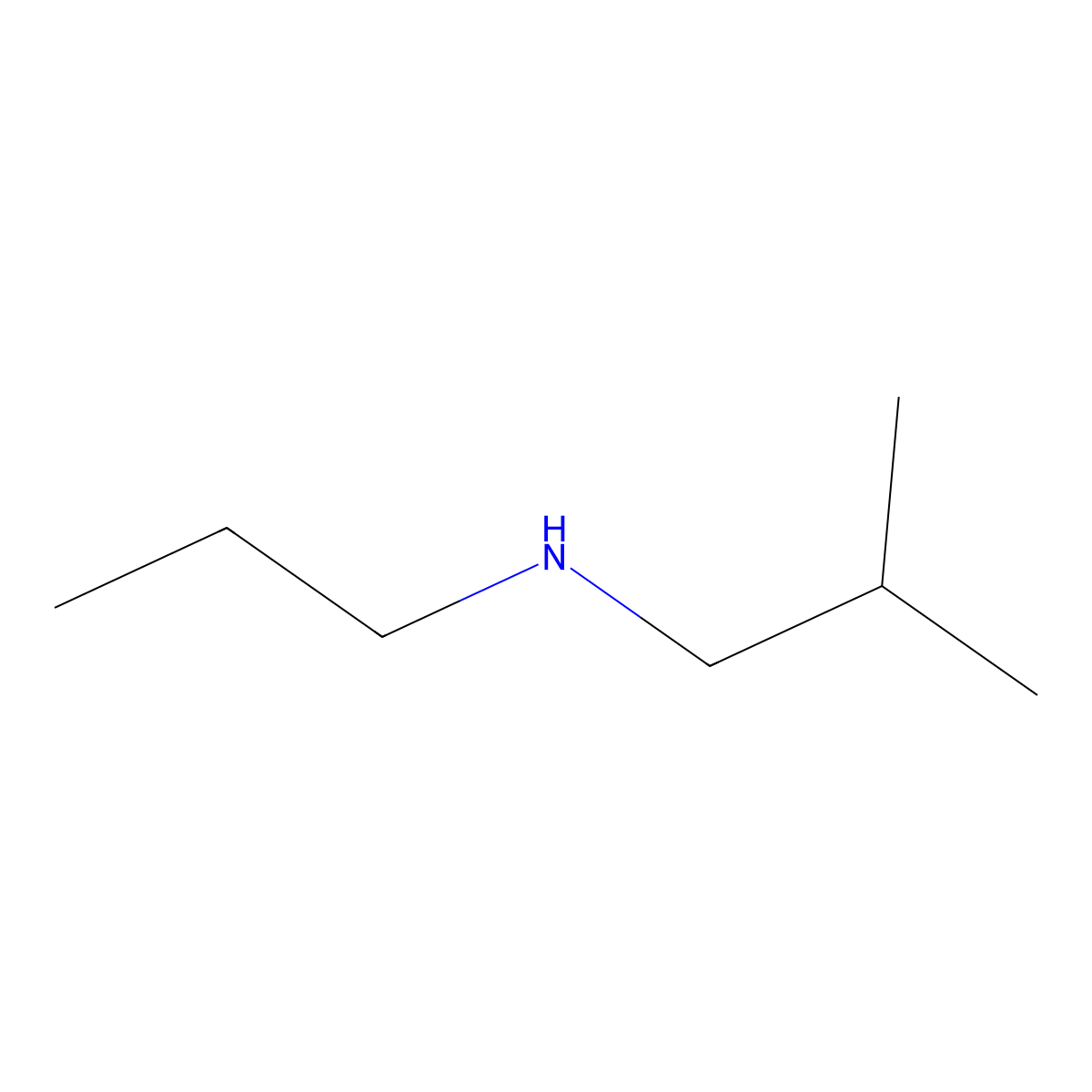 (2-Methylpropyl)(propyl)amine molecular structure, CAS 39190-66-4