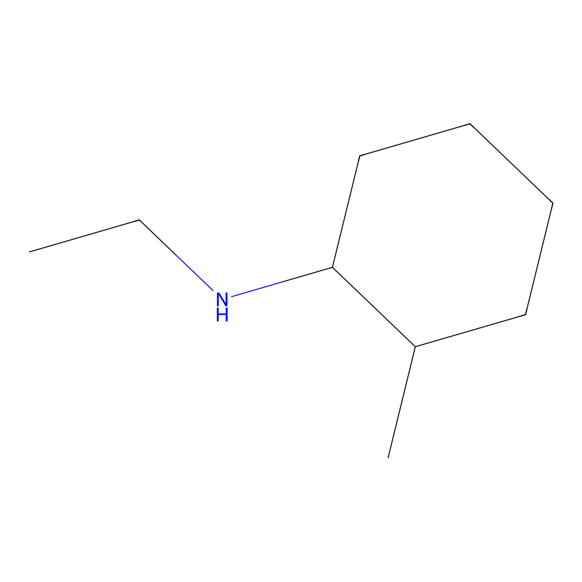 N-ethyl-2-methylcyclohexan-1-amine molecular structure, CAS 39190-90-4