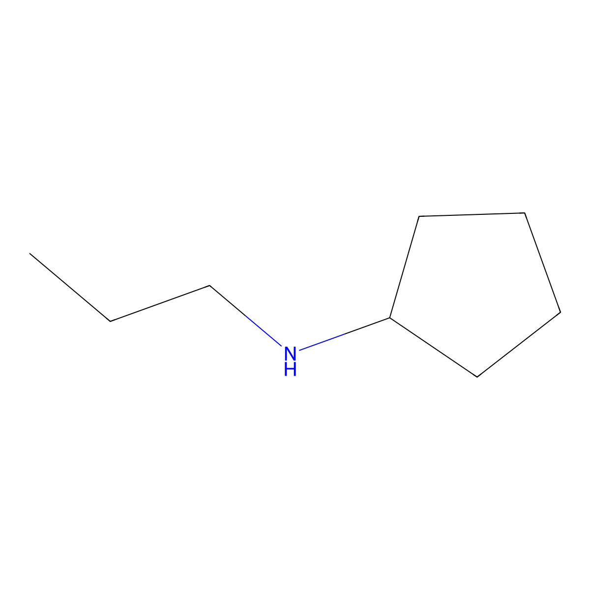 N-Propylcyclopentanamine molecular structure, CAS 39190-95-9