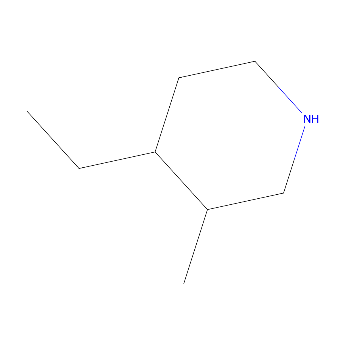 4-Ethyl-3-methylpiperidine molecular structure, CAS 39191-02-1