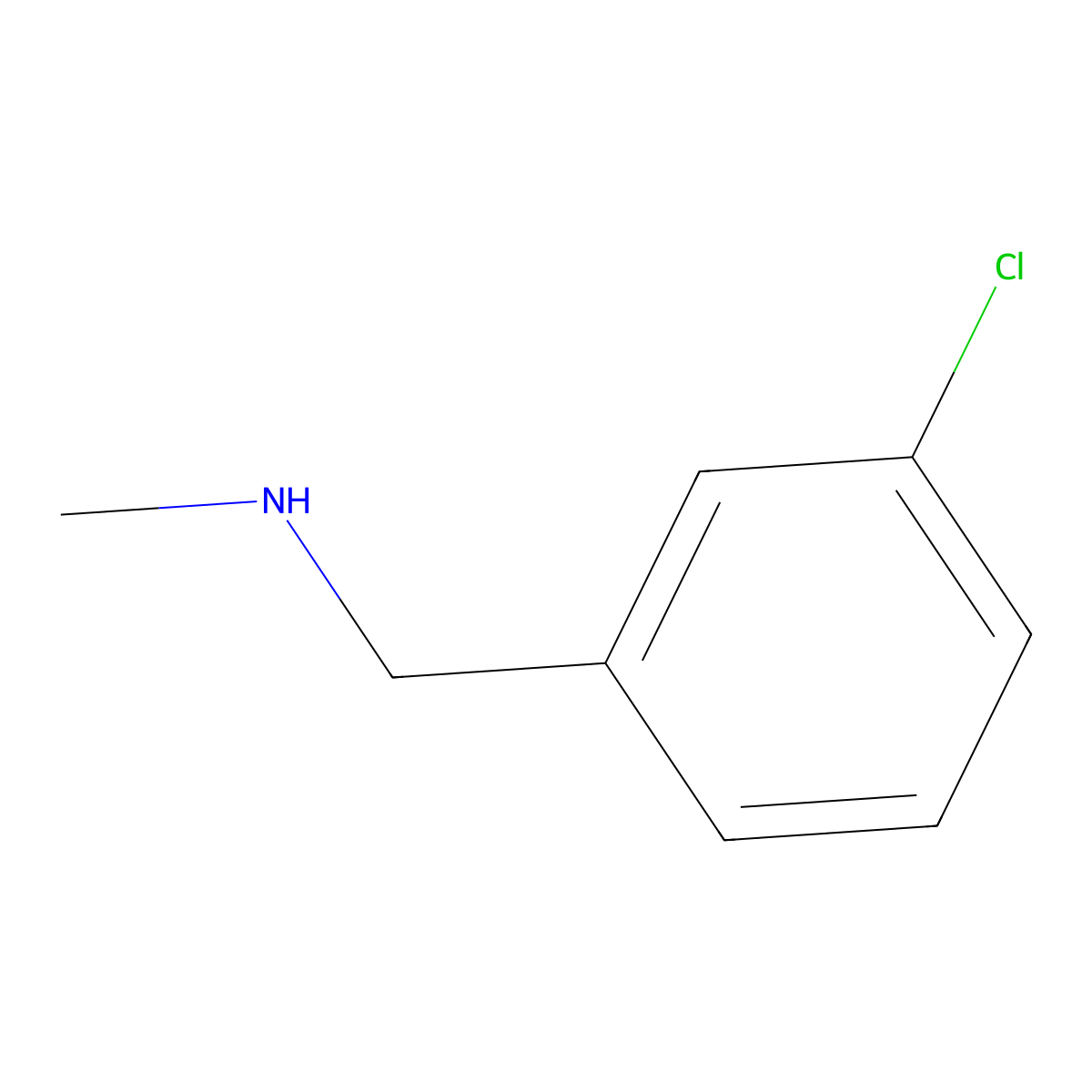 Benzenemethanamine, 3-chloro-N-methyl- molecular structure, CAS 39191-07-6