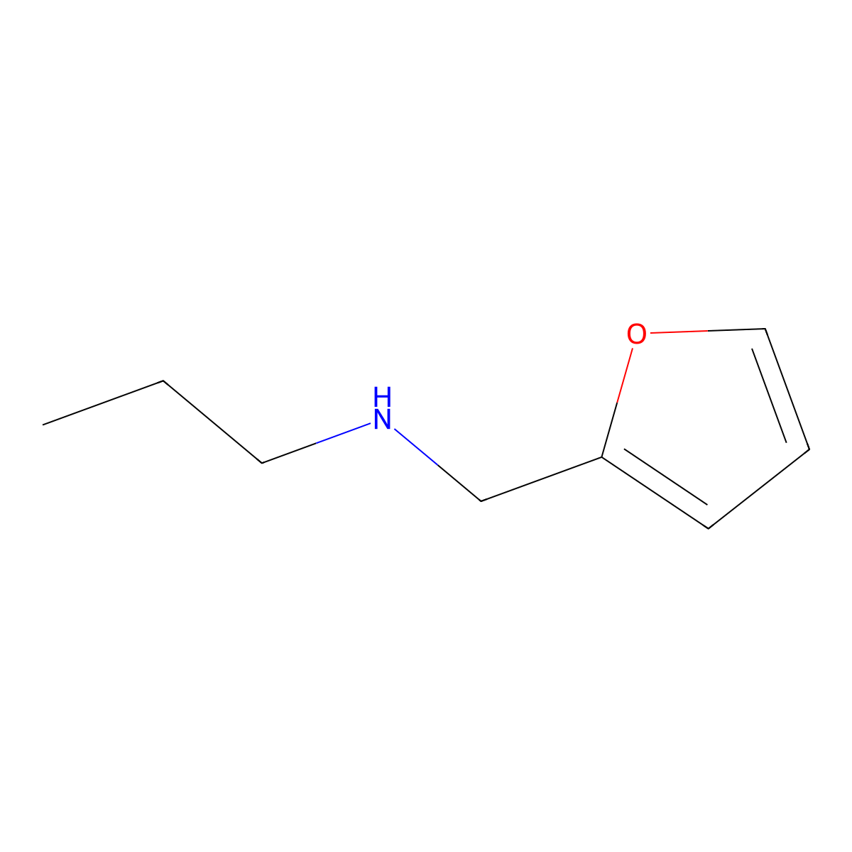 N-(furan-2-ylmethyl)propan-1-amine molecular structure, CAS 39191-12-3