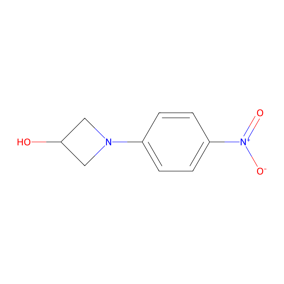 1-(4-Nitrophenyl)azetidin-3-ol molecular structure, CAS 391910-22-8