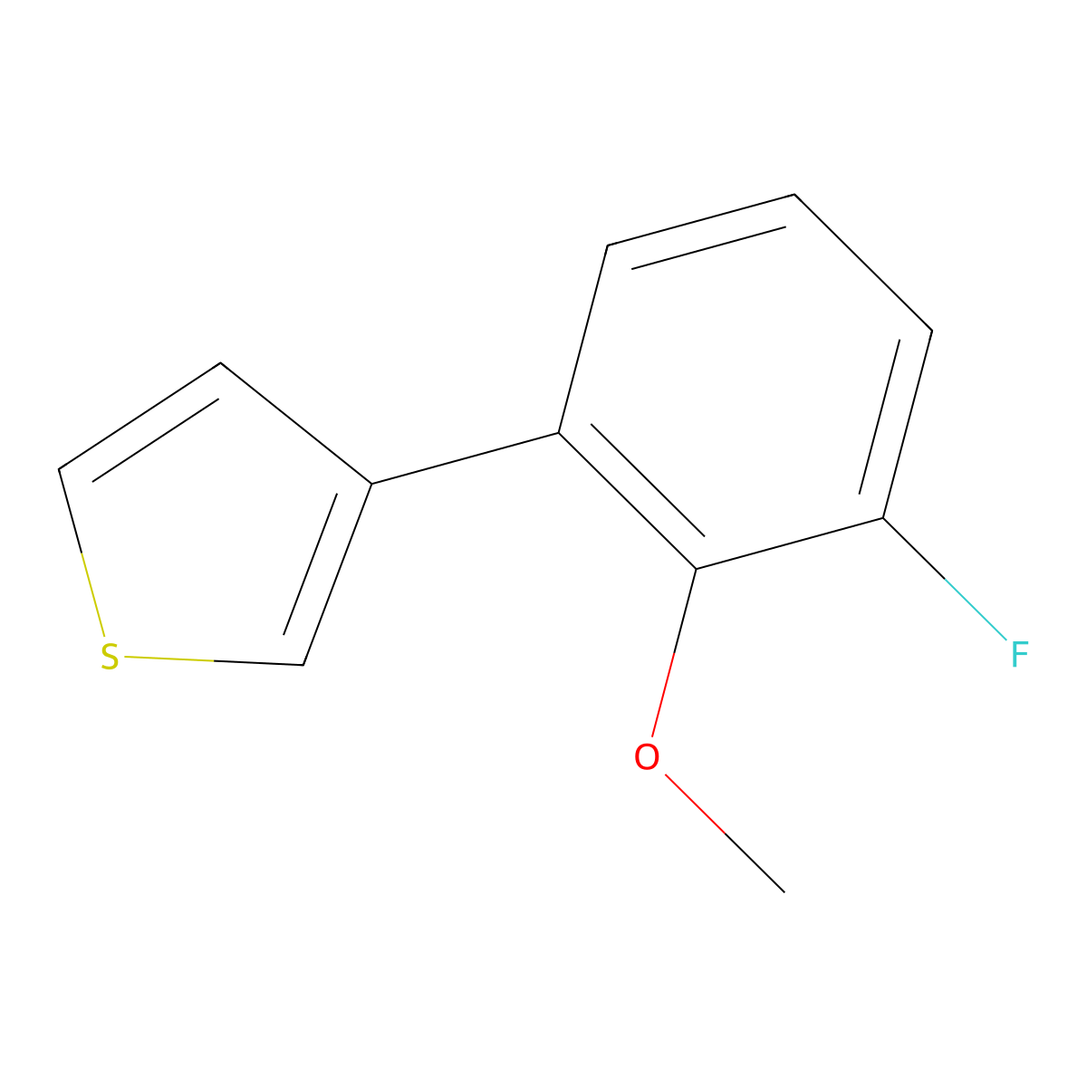 2-Fluoro-6-(thien-3-yl)anisole molecular structure, CAS 391927-04-1