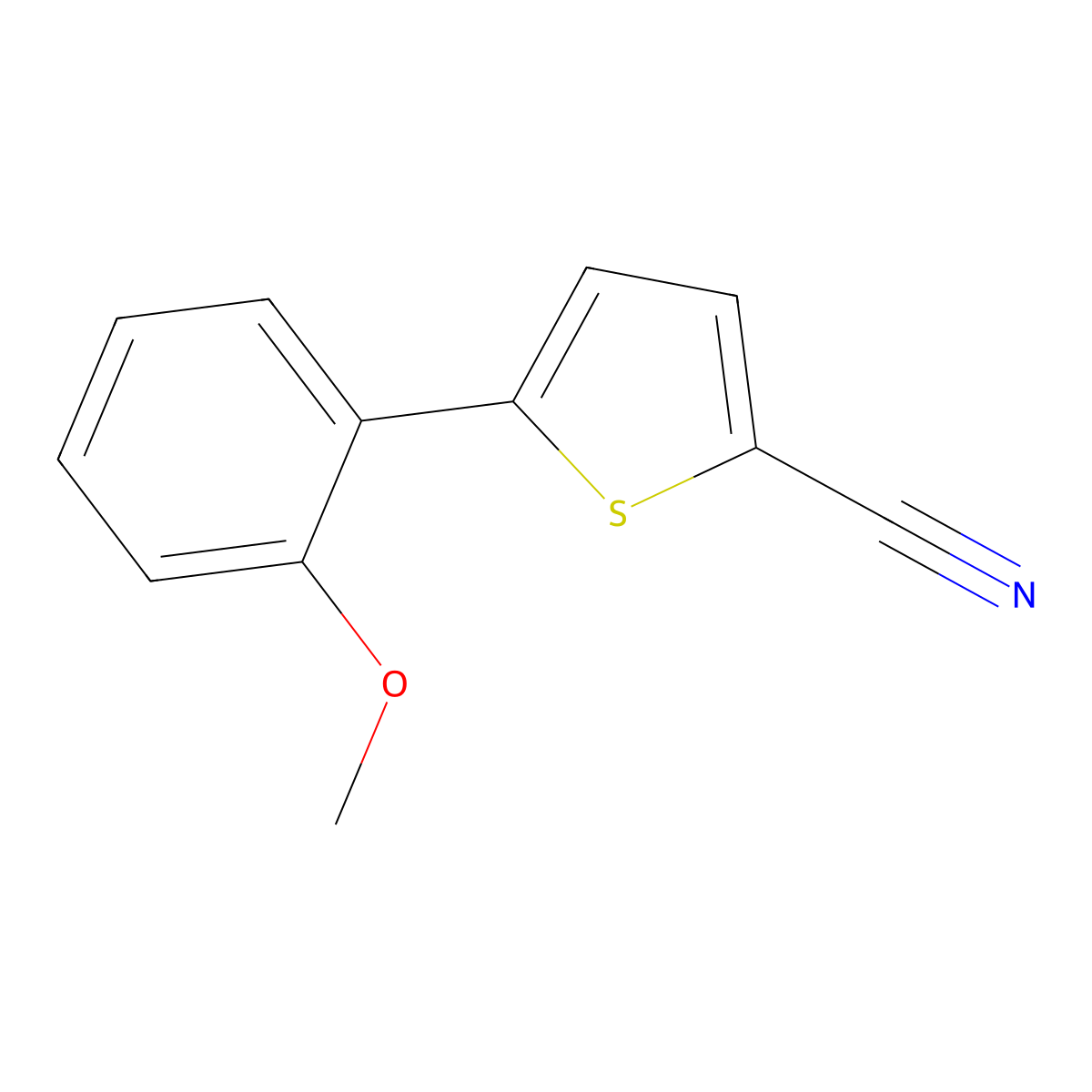 2-(5-Cyanothien-2-yl)anisole molecular structure, CAS 391927-23-4