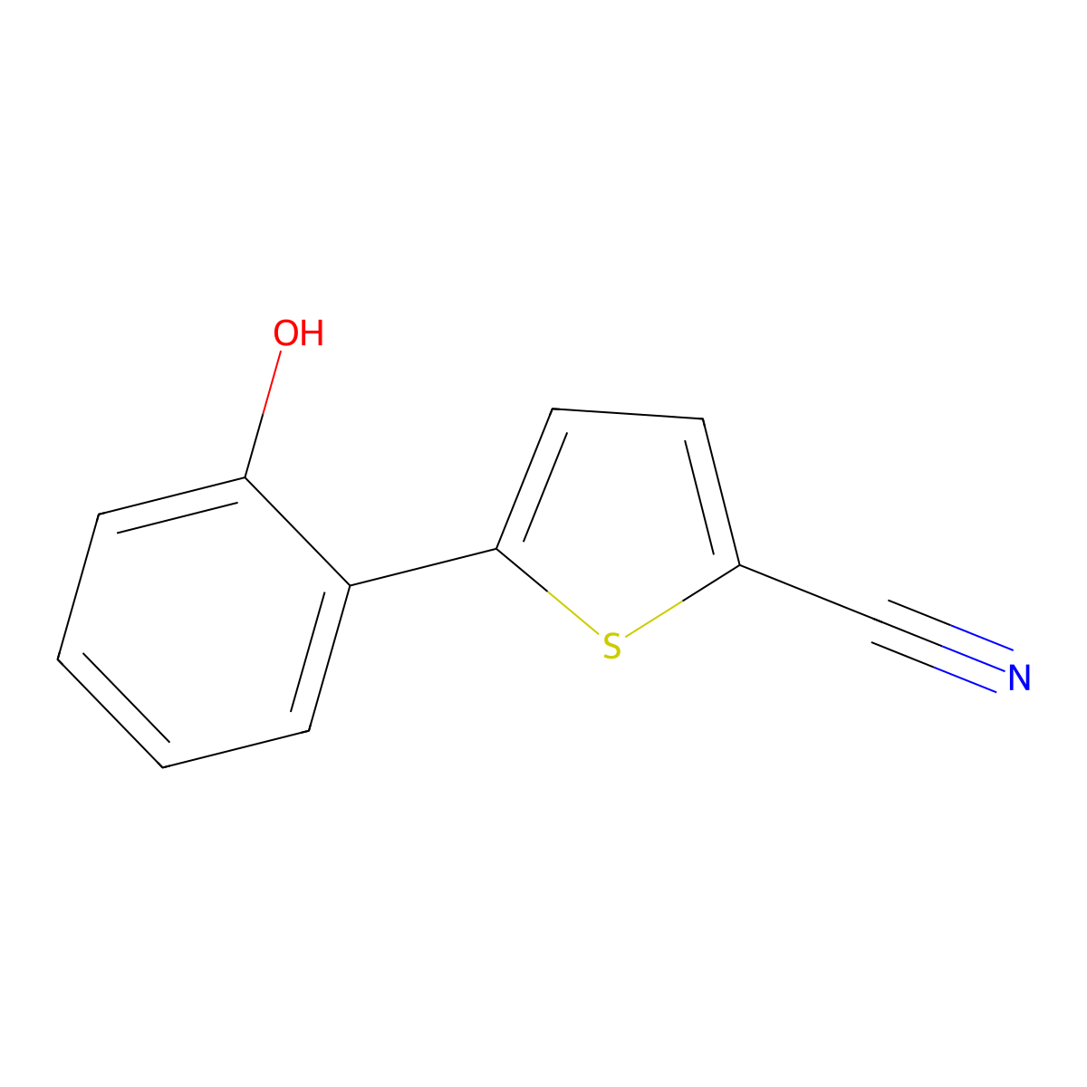5-(2-Hydroxyphenyl)-2-thiophenecarbonitrile molecular structure, CAS 391927-27-8