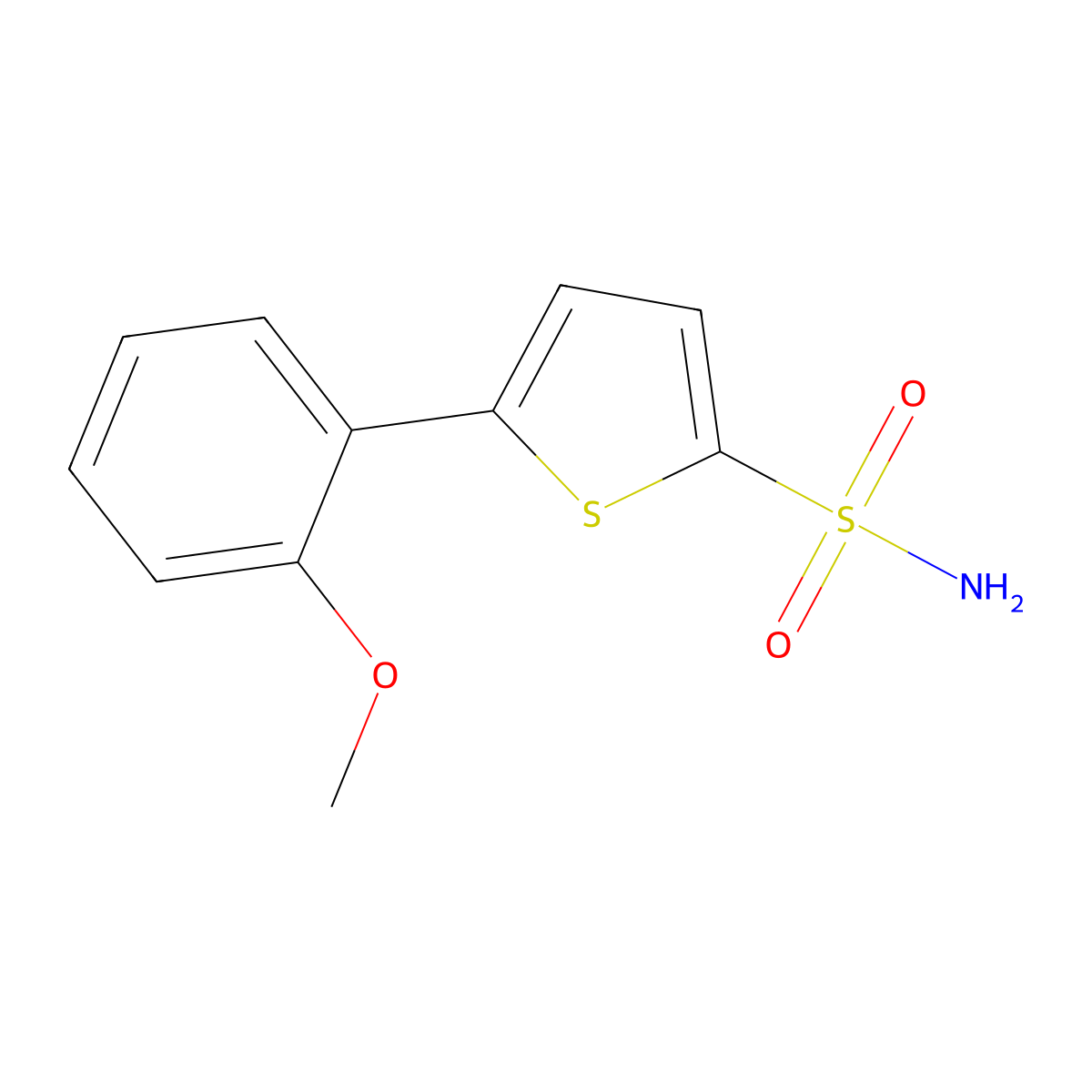 5-(2-Methoxyphenyl)thiophene-2-sulfonamide molecular structure, CAS 391927-38-1