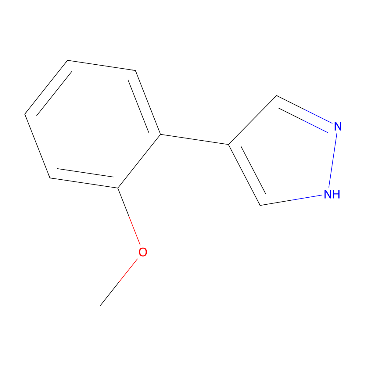4-(2-Methoxyphenyl)-1H-pyrazole molecular structure, CAS 391927-44-9