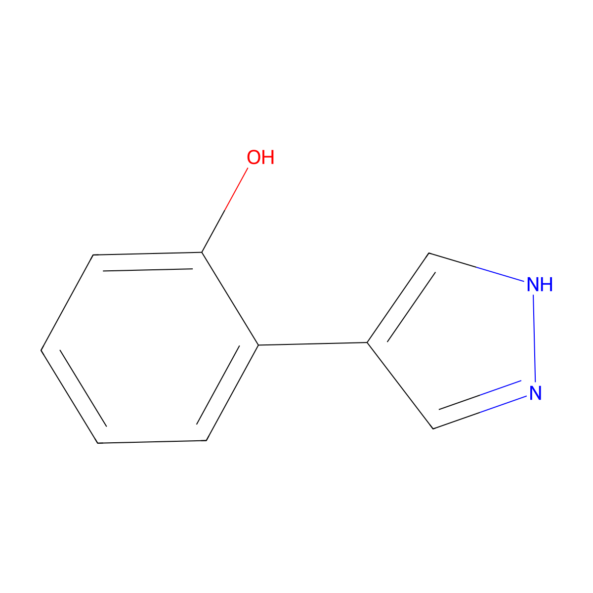 2-(1H-pyrazol-4-yl)phenol molecular structure, CAS 391927-45-0