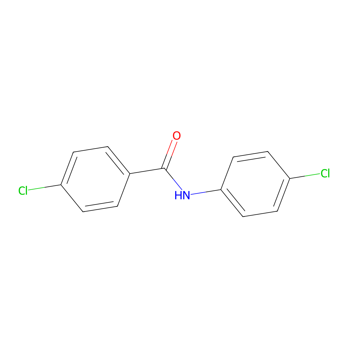 4-Chloro-N-(4-chlorophenyl)benzamide molecular structure, CAS 39193-06-1