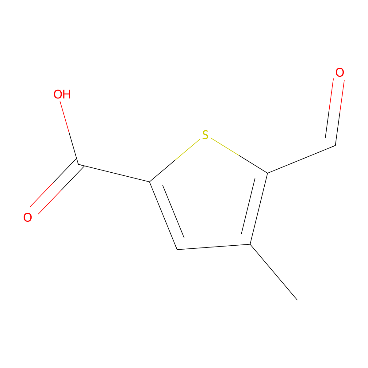 5-Formyl-4-methylthiophene-2-carboxylic acid molecular structure, CAS 391936-74-6