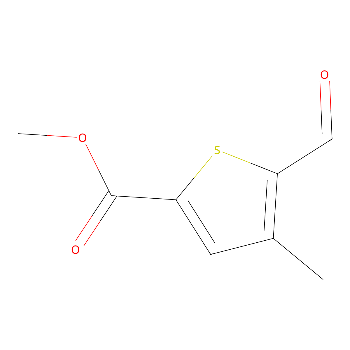 Methyl 5-formyl-4-methylthiophene-2-carboxylate molecular structure, CAS 391936-75-7