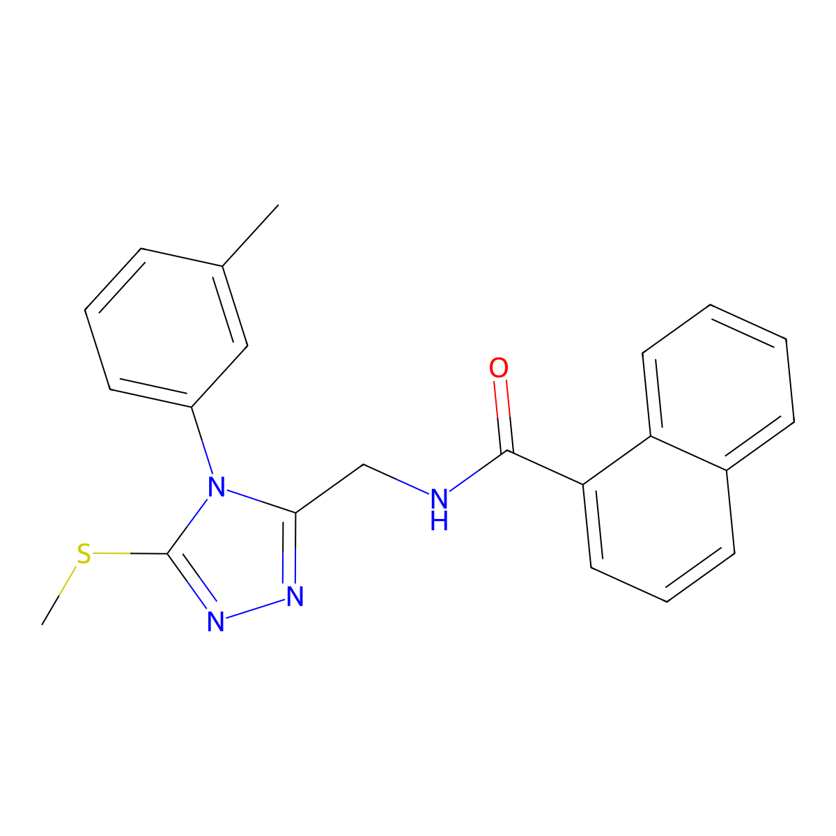 N-[[4-(3-methylphenyl)-5-methylsulfanyl-1,2,4-triazol-3-yl]methyl]naphthalene-1-carboxamide molecular structure, CAS 391948-48-4