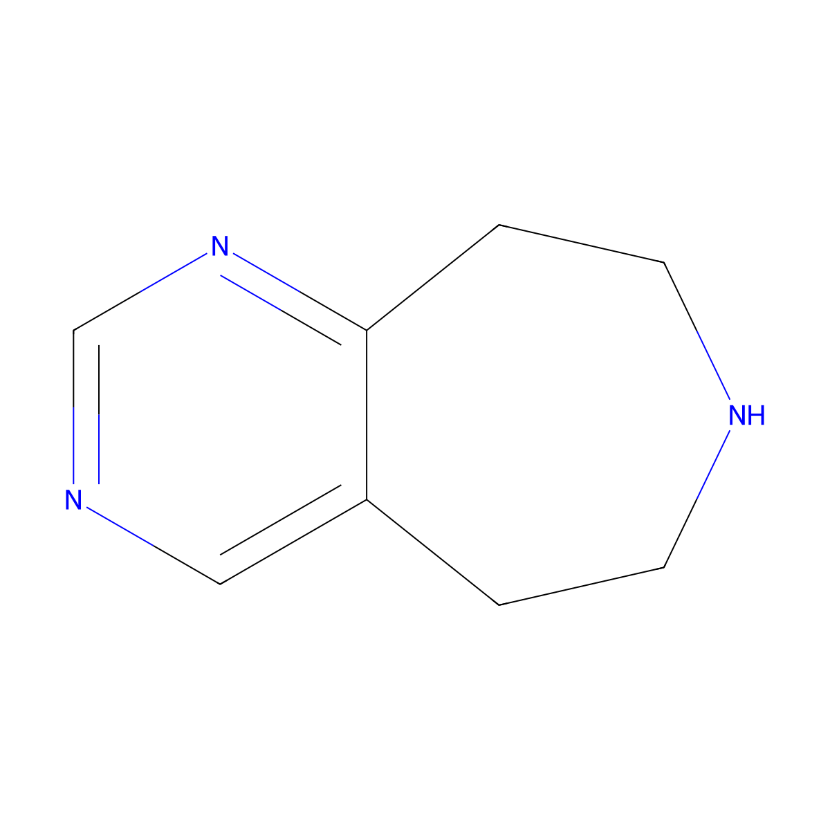 5H,6H,7H,8H,9H-pyrimido(4,5-d)azepine molecular structure, CAS 391953-92-7