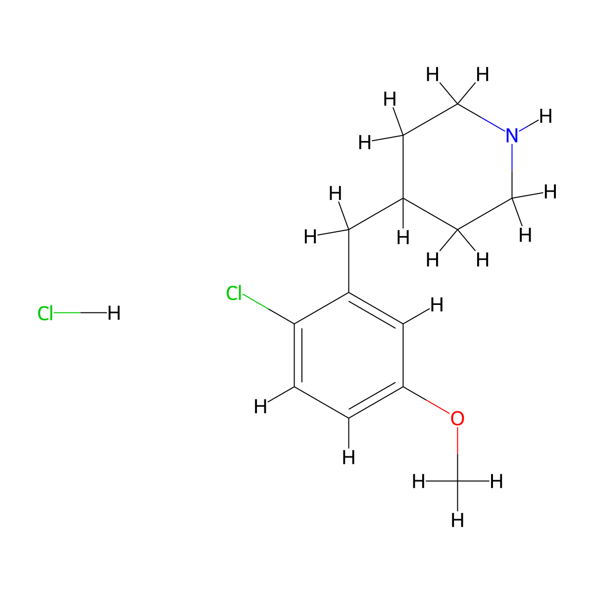 4-(2-Chloro-5-methoxybenzyl)piperidine hydrochloride molecular structure, CAS 391954-26-0