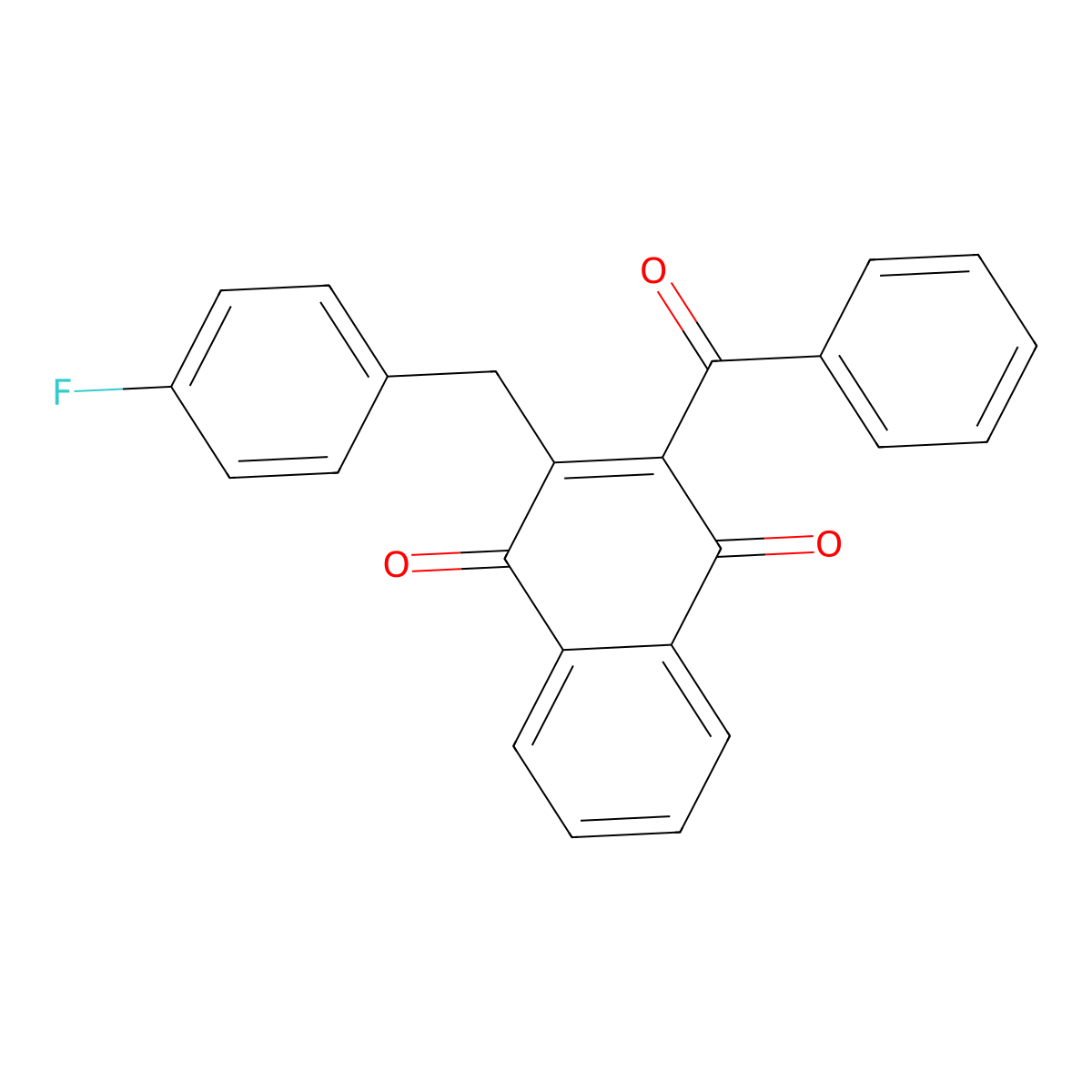2-Benzoyl-3-[(4-fluorophenyl)methyl]naphthalene-1,4-dione molecular structure, CAS 39196-20-8