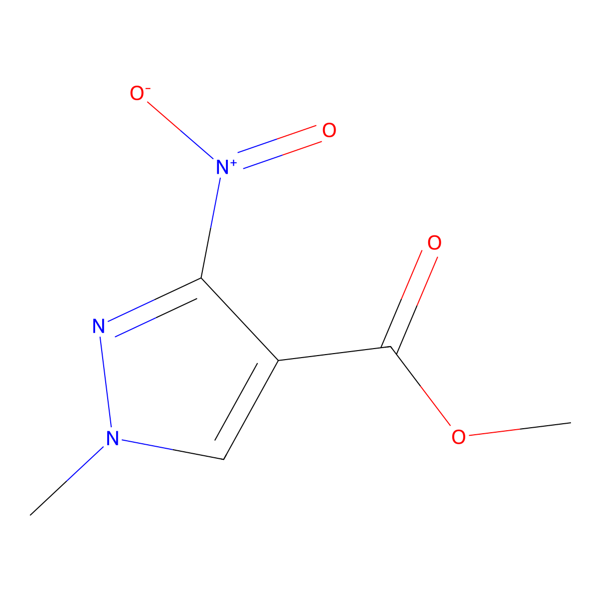 Methyl 1-methyl-3-nitro-1H-pyrazole-4-carboxylate molecular structure, CAS 39196-99-1