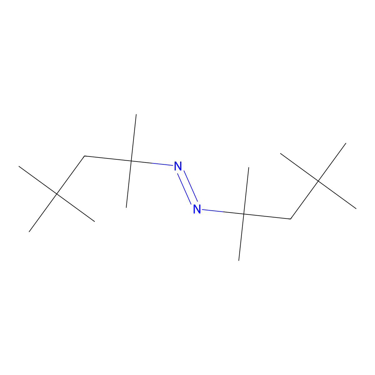 Bis(2,4,4-trimethylpentan-2-yl)diazene molecular structure, CAS 39198-34-0
