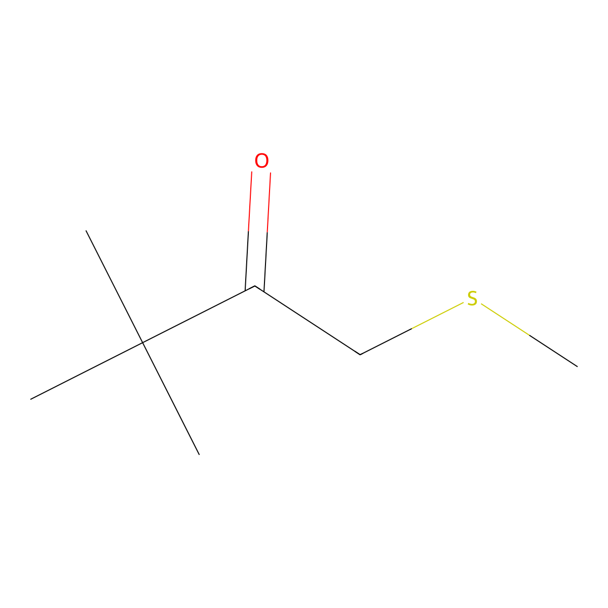 2-Butanone, 3,3-dimethyl-1-(methylthio)- molecular structure, CAS 39199-12-7
