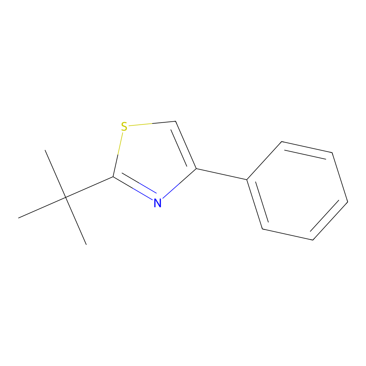 2-tert-Butyl-4-phenylthiazole molecular structure, CAS 39199-34-3