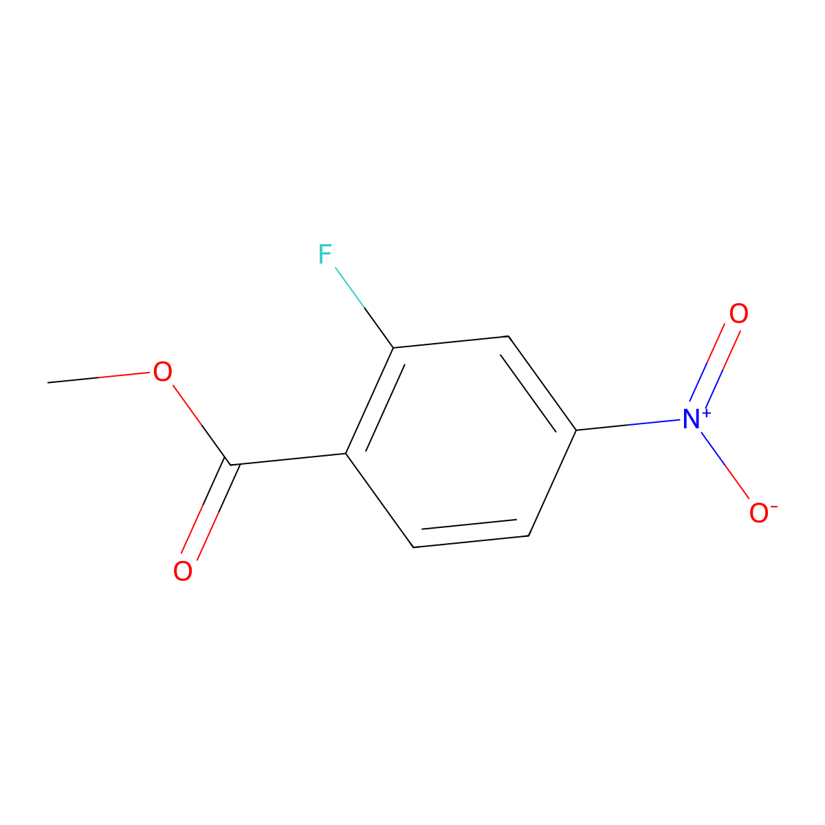 Methyl 2-fluoro-4-nitrobenzoate molecular structure, CAS 392-09-6