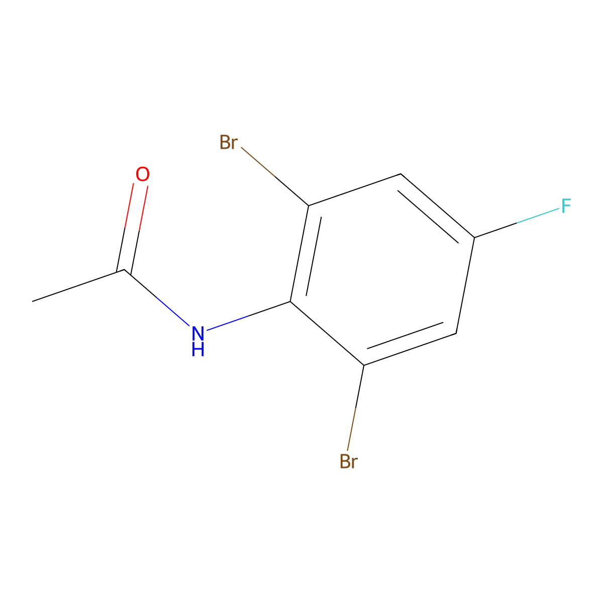N-(2,6-dibromo-4-fluorophenyl)acetamide molecular structure, CAS 392-14-3