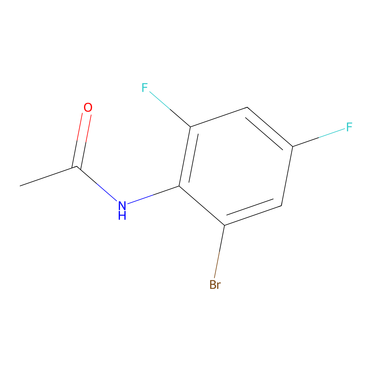 N-(2-bromo-4,6-difluorophenyl)acetamide molecular structure, CAS 392-15-4