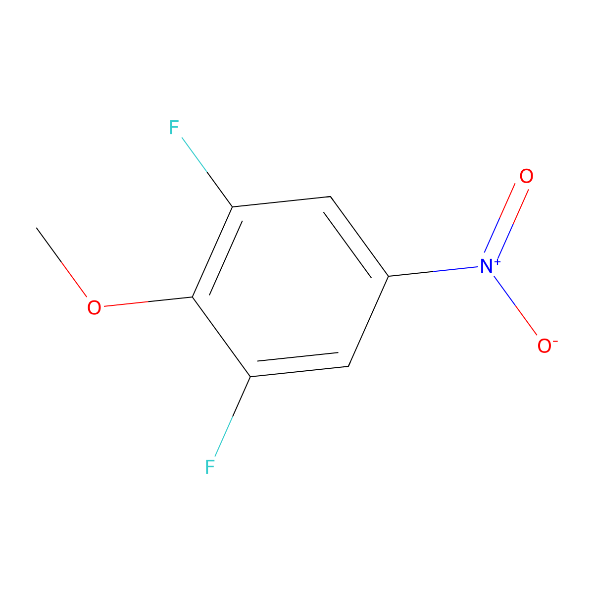 2,6-Difluoro-4-nitroanisole molecular structure, CAS 392-25-6
