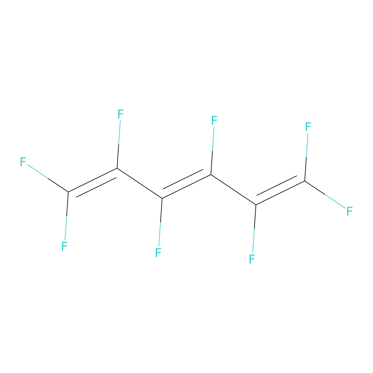 1,3,5-Hexatriene, 1,1,2,3,4,5,6,6-octafluoro- molecular structure, CAS 392-52-9