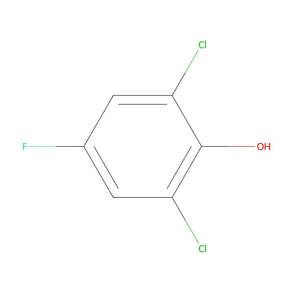 Phenol, 2,6-dichloro-4-fluoro- molecular structure, CAS 392-71-2