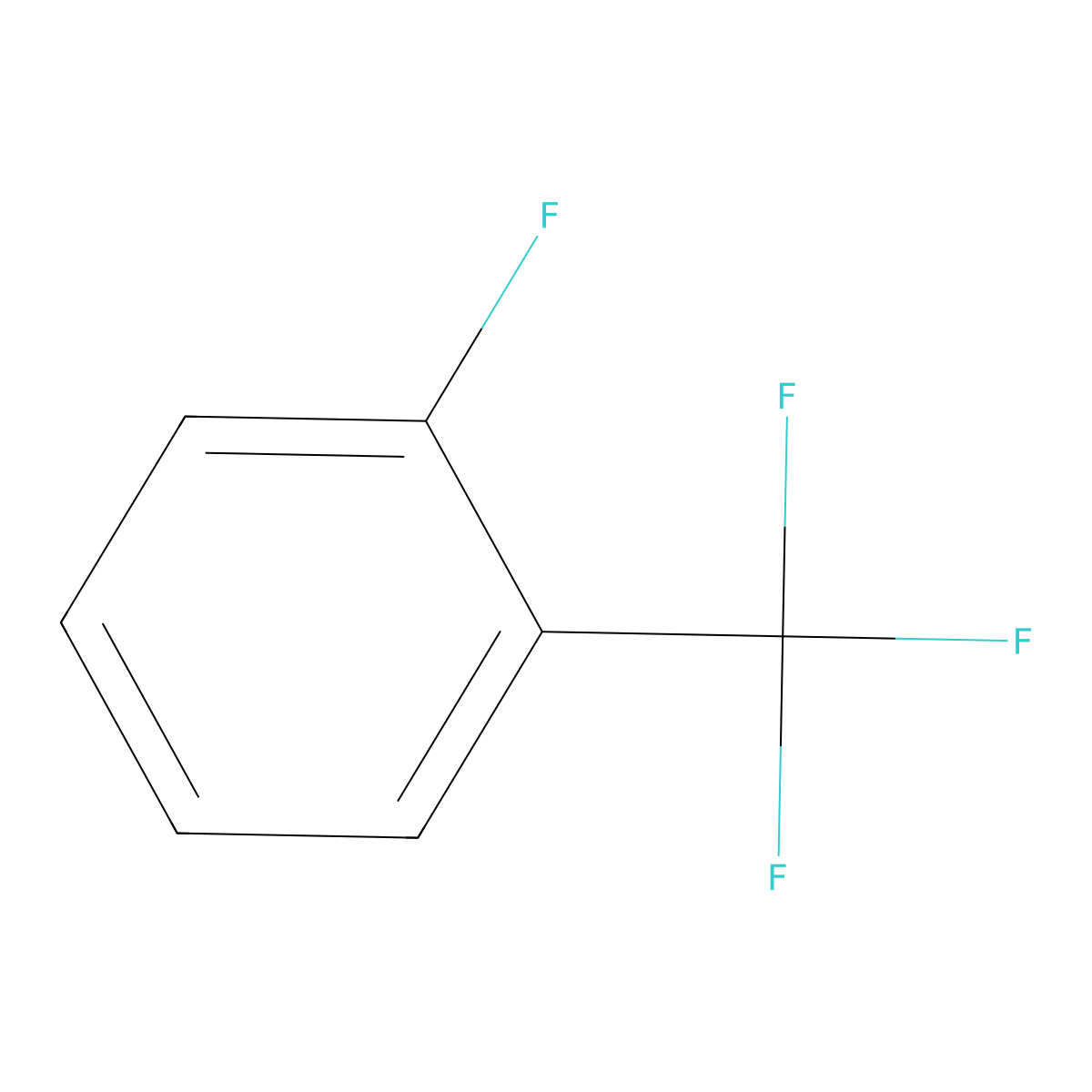 Benzene, 1-fluoro-2-(trifluoromethyl)- molecular structure, CAS 392-85-8