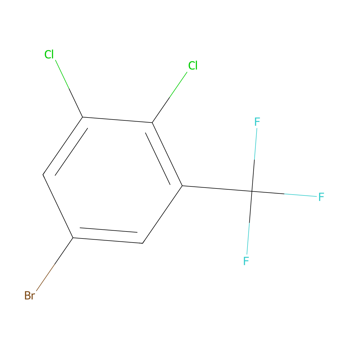 5-Bromo-1,2-dichloro-3-(trifluoromethyl)benzene molecular structure, CAS 392-89-2